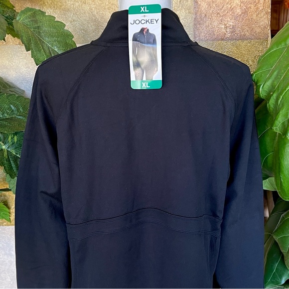 NEW Jockey Women’s Tulip Hem Yoga Black Salt Zip-Up Mock Neck Jacket, Size XL - Picture 12 of 16